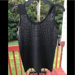 LC COUTURE BLACK TOP AND CLEAR RHINESTONES